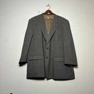 Ferracci Blazer Coat Jacket Men 56R Prep Wedding Formal Beige Wool Plaid VTG